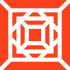 Geometric pattern with black lines on orange.